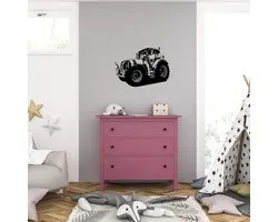 Muursticker - Tractor - 58 x 80 - Zwart