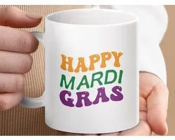 Mok, Happy Mardi Gras Mug, viering mok, feestelijke mok, carnaval mok, viering cadeau idee, kleurrijke mok, theemok, koffie mok
