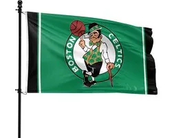 VlagDirect – Drapeau des Boston Celtics – Drapeau de l'équipe de basket-ball des Boston Celtics – 90 x 150 cm.