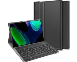 Housse de clavier Just in Case adaptée à Xiaomi Pad 6 - Zwart massif - Simili cuir - Disposition AZERTY