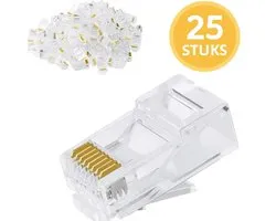 ZELFIX® Connecteur RJ45 - Prise de câble Ethernet pour Cat6a / Cat6 / Cat5e - Connecteur à sertir - 8p8c - Splitter P1 - 25 pièces