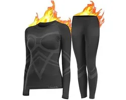 Thermal Underwear Set for Women - Extra Warm Long Sleeve Winter Gear for Extreme Sports, Skiing, and Hiking