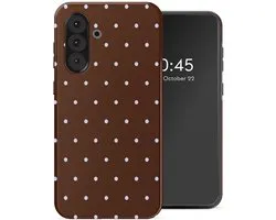 Coque Selencia - Compatible avec Samsung Galaxy A36 / A56 (5G) - Coque arrière - Happy Dots Chocolate