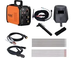 Poste à souder Kibani TIG-200S avec 50 électrodes et 10 électrodes en tungstène - Poste à souder TIG et MMA jusqu'à 4,0 mm - Technologie Inverter IGBT - Compact et léger - Poste à souder électrique 220 V - Soudage d'acier inoxydable / électrodes