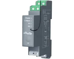 Shelly Qubino Pro 2-Kanaals Z-Wave Din-Rail Relais Voor Automatisering