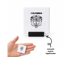 Colombia tegeltje met tegelhouder - Piloot - Colombia cadeau - tegeltjes met tekst - beste land - Leuk cadeau voor je Vriend om te geven - spreuktegels - 4.8x4.8 CM