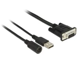 Navilock 62907 cable gender changer VGA MD6, USB Noir