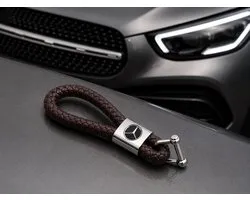 Auto sleutelhanger geschikt voor Mercedes Bruin leer – Hoge Kwaliteit Set | High Quality Keychain | Porte-Clés Haute Qualité