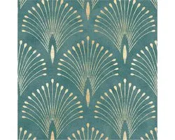 Classic Vintage Peel and Stick Wallpaper in Blue Green for DIY Decor