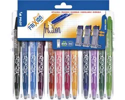 Pilot FriXion Rollerball pennenset - uitwisbaar - 12 kleuren - in luxe blister