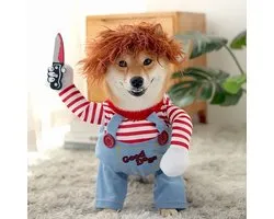 HALLOWEEN ACTIE!! Halloween pakje hond - Chucky - Grappig Kostuum - Dierenkleding - L
