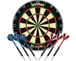 Winmau Blade 6 Dartbord + 2 sets ABCDarts Sniper Darts - Dartset met 6 Dartpijlen