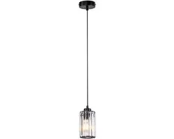 Glitzerlife - Design cristal moderne - 1xE27 - Hauteur réglable - Ø10.5cm - Noir - Suspensions - Suspensions salle à manger salon
