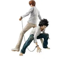 Statue Death Note de 2 pièces - Figurine PVC L et Light Yagami - 20 cm - Décoration anime pour bureau et collection - Cadeau idéal