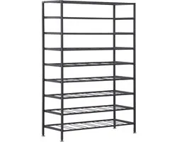 HOMCOM-Wijnrek-Metaal-63x25x91cm-Zwart
