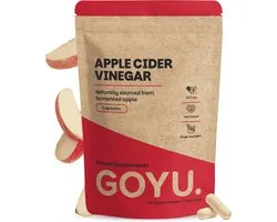 GOYU Appelazijn 1000 mg per dagdosering 60 Capsules - Apple Cider Vinegar - Met Moeder - Appelazijn Capsules - Vegan - Zonder toevoegingen - Lab getest - 30 dagen voorraad per zakje
