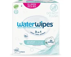 WaterWipes Sensitive On The Go Lingettes – 224 pièces (8 paquets)
