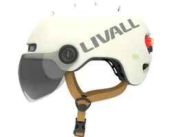LIVALL L23 White M size Type-C slimme fietshelm met ledverlichting en afneembaar vizier, NTA8776-gecertificeerd voor e-bikes, fietshelm met valdetectie voor volwassenen (heren en dames), geschikt voor e-bike, scooter en skateboard.