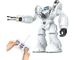 Silverlit Robot Robo Blast wit - Bestuurbare Speelgoedrobot met schietende vuist - 34 cm hoog