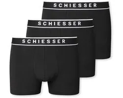 Schiesser 3PACK Shorts 95/5 - Heren Onderbroek zwart