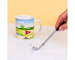 MikaMax Golf Mok met Golfstick Pen en Golfballetje - Beker - Mok - Golf Accessoires - 400 Gram