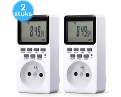 Membeli Tijdschakelaar voor Binnen - Makkelijk te monteren - Type E - Schakelklok Stopcontact - Digitaal - 2 stuks - Timer Schakelaar - Tijdklokken voor stopkontakt - LCD Display - Tijdschakelklok