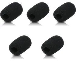 kwmobile microfoon windscherm geschikt voor diverse microfoons - 5 x schuimrubberen hoes met de afmetingen 2x3,2x1 cm in zwart