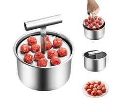 Machine à boulettes de viande - Moule à boulettes de viande, acier inoxydable, 12 boules, machine à boulettes de viande manuelle, machine à boulettes de viande portable, fabrication facile de boulettes de viande, outil de cuisine maison