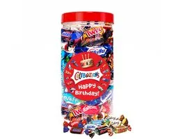 Mars Celebrations mega chocolademix "Happy Birthday!" - verjaardagscadeau - Mars, Snickers, Twix, Bounty, Galaxy, MilkyWay & Maltesers - 580g