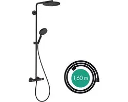 hansgrohe Raindance Select S Showerpipe 240 1jet PowderRain met thermostaat mat zwart