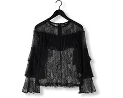 Alix The Label Ruffle Lace Top Blouses Dames - Zwart - Maat S