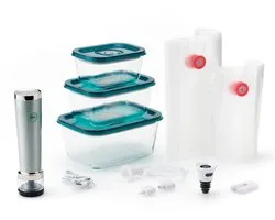 Kit de démarrage Solis Vac Stick - Machine sous vide - Pompe à vide pour le vin - Machine sous vide rechargeable par USB - Kit complet de mise sous vide - Sans fil - Pour la conservation des aliments