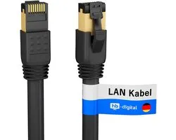 HB-DIGITAL Cat 8 LAN Kabel 0.5m S/FTP LSZH 40Gbps GHMT Zwart