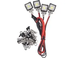 RiToEasysports RC Car Spotlights, White LED Headlight with Mounting Base Compatible with for SCX10 90046 (4LED)