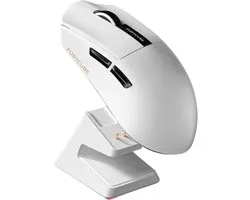 Furycube G9 PRO - Tri-Mode Gaming Muis - Draadloos - Bedraad - Bluetooth - Sensor 3311 - Display - RGB Oplaadstation - Wit