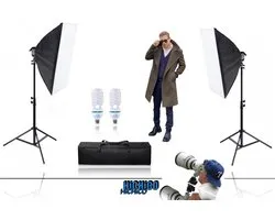 2Pcs Lampe de Studio Incl. softbox et trépied 210cm - Kit' Siècle des Lumières studio photo, système de support d'arrière-plan Softbox Trépied pour parapluie - lumière photo softbox pour photographie - Fairco