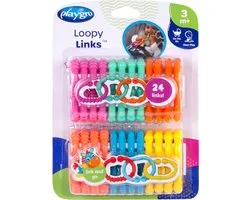 Playgro Loopy Links Schakelringen 24 Stuks - Speelgoedringen en Bijtringen - Kinderwagen Speelgoed en Kinderwagenketting - BPA-vrij Grijp- en Bijtspeelgoed - Kraamcadeau - 3 tot 36 Maanden