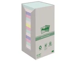 Bloc mémo 3M Post-it 654 76x76mm pastel arc-en-ciel recyclé