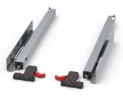 SOTECH 1 paar Smart Slide volledig uitschuifbare geleiders UV4-40-K2D-L500-SC voor houten laden, 40 kg, 500 mm, met soft-close en koppelingen