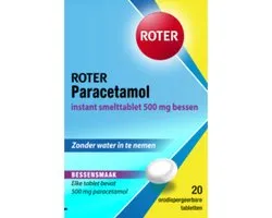 Roter Paracetamol 500mg Smelttablet Bessen - 2 x 20 smelttabletten