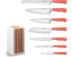 Wusthof - Classic Colour 7-delige messenset met blok Coral Peach