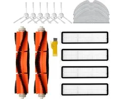 Kit d'accessoires de rechange pour aspirateur robot Dreame D9 Dreame L10 Pro Dreame D9 Max Dreame D9 Pro, 15 pièces, 2 brosses principales, 4 filtres, 6 brosses latérales, 3 serpillères