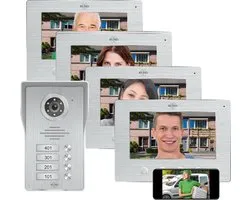 ELRO DV4000IP4 Interphone Vidéo IP Wifi – 4 appartements – HD Camera 1080P avec vision nocturne – Câble 4 fils – 16 Sonneries