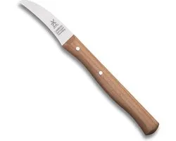 Robert Herder Couteau à pommes de terre Curved Bird Beak Carbon avec manche en bois de cerisier