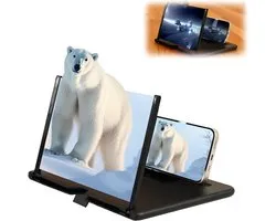Amplificateur d'écran Édition : Un amplificateur d'écran de projection 3D HD pour téléphones mobiles, adapté aux films, vidéos et jeux. Dispose d'un support pliable et est compatible avec tous les téléphones mobiles (Noir, 10 pouces).
