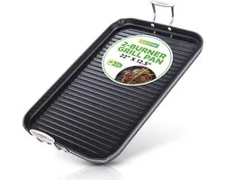 40cm x 33cm Stovetop Grill Pan - Nonstick Double Burner Grill and Griddle