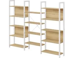 VASAGLE LLS107YA01 - Étagère de rangement modulable - bibliothèque industrielle 14 niveaux - métal pour bureau salon