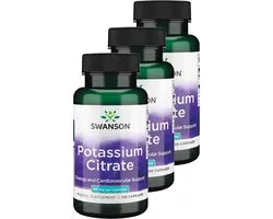Swanson | Potassium Citraat | 120 Capsules | 3 stuks | 3 x 120 stuks