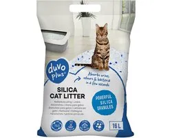 duvoplus Silica Kattenbakvulling 16L - Premium Kattengrind & Kattengrit Geurloos & Stofvrij
