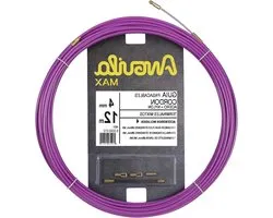 Anguila Max kabelgeleiding, gemengde kabelschoenen, staal + nylon, paars, diameter 4 mm, 12 meter
